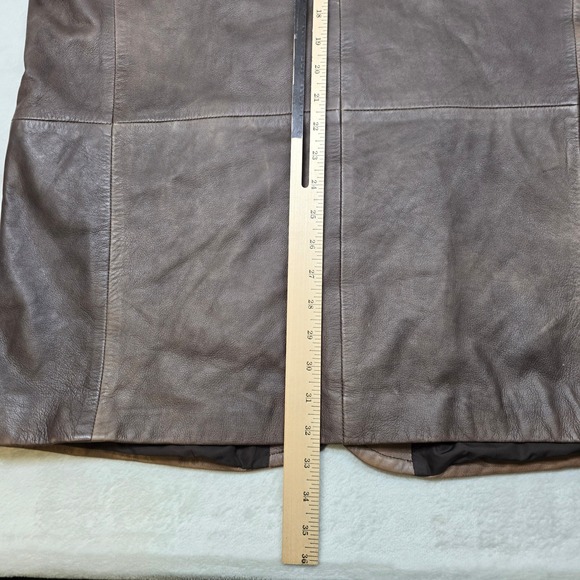 Hugo Boss Leather Blazer Jacket Mens XL 46R Brown Lamb Leather Soft! Distressed - Picture 14 of 16